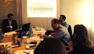 Die Themenpaten der Arbeitsgruppe Weiterbildung und Qualifizierung: Stefan Profit (links) und Lars Andresen (hinten rechts).
